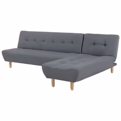 Modular Corner Sofa Bed ALSTEN Fabric Dark Grey 4 Seater Left Hand