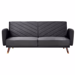 Sofa Bed SENJA Velvet Black 3 Seater
