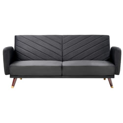 Sofa Bed SENJA Velvet Black 3 Seater