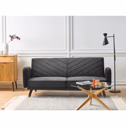 Sofa Bed SENJA Velvet Black 3 Seater