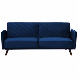 Sofa Bed SENJA Velvet Navy Blue 3 Seater