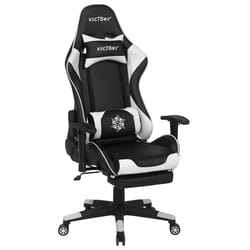 Gaming Chair Swivel VICTORY Faux Leather White