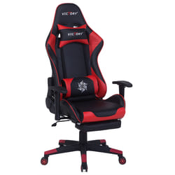 Gaming Chair Swivel VICTORY Faux Leather Red