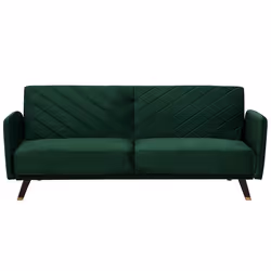 Sofa Bed SENJA Velvet Emerald Green 3 Seater