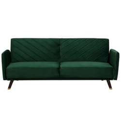 Sofa Bed SENJA Velvet Emerald Green 3 Seater
