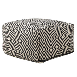Pouffe MUKKI Cotton Black/ White 50 cm 50 cm 30 cm
