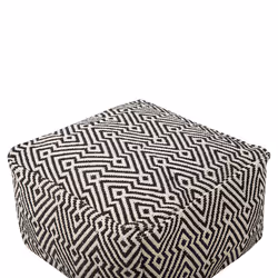 Pouffe MUKKI Cotton Black/ White 50 cm 50 cm 30 cm