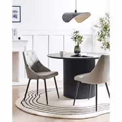 Set of 2 Dining Chairs VALERIE Faux Leather Light Grey