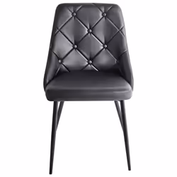 Set of 2 Dining Chairs VALERIE Faux Leather Black