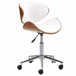 Desk Chair Swivel ROTTERDAM Faux Leather White
