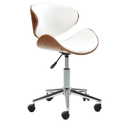 Desk Chair Swivel ROTTERDAM Faux Leather White