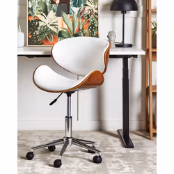 Desk Chair Swivel ROTTERDAM Faux Leather White