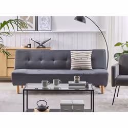 Sofa Bed ALSTEN Fabric Dark Grey 3 Seater