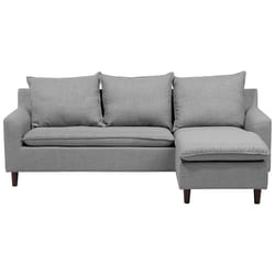 Corner Sofa ELVENES Fabric Light Grey 3 Seater Left Hand