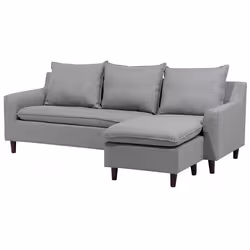 Corner Sofa ELVENES Fabric Light Grey 3 Seater Left Hand
