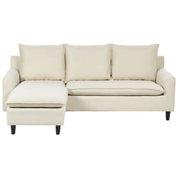 Corner Sofa ELVENES Fabric Light Beige 3 Seater Right Hand