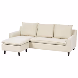 Corner Sofa ELVENES Fabric Light Beige 3 Seater Right Hand