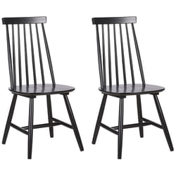 Set of 2 Dining Chairs BURBANK Wood Black