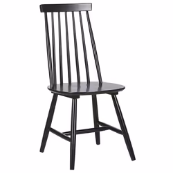Set of 2 Dining Chairs BURBANK Wood Black