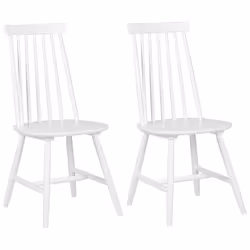 Set of 2 Dining Chairs BURBANK Wood White