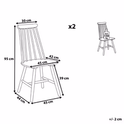 Set of 2 Dining Chairs BURBANK Wood White