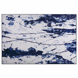 Area Rug 160 x 230 cm White and Blue IZMIT