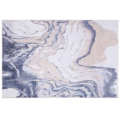 Area Rug 140 x 200 cm Blue with Beige GEBZE