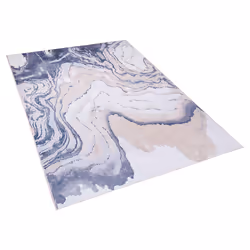 Area Rug 140 x 200 cm Blue with Beige GEBZE