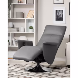 Recliner Chair PRIME Faux Leather Grey