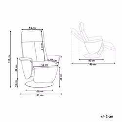 Recliner Chair PRIME Faux Leather Grey