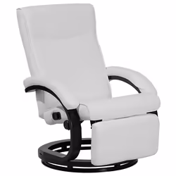 Recliner Chair MIGHT Faux Leather White