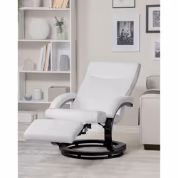 Recliner Chair MIGHT Faux Leather White
