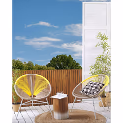 Set of 2 Garden Chairs ACAPULCO PE Rattan Taupe