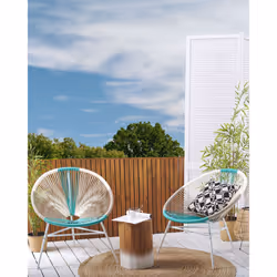 Set of 2 Garden Chairs ACAPULCO PE Rattan White