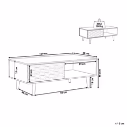 Coffee Table SWANSEA Light Brown with Storage