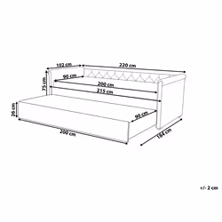 Trundle Bed Fabric LIBOURNE 90 x 200 cm (EU Single) Beige - Additional view 4