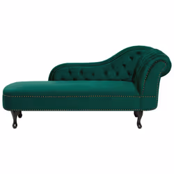 Right Hand Chaise Lounge NIMES Velvet Green