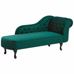 Right Hand Chaise Lounge NIMES Velvet Green
