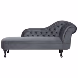 Right Hand Chaise Lounge NIMES Velvet Grey
