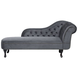 Right Hand Chaise Lounge NIMES Velvet Grey