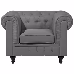 Armchair CHESTERFIELD Fabric Light Grey