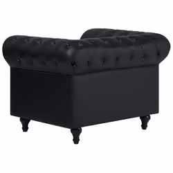 Armchair CHESTERFIELD Faux Leather Black