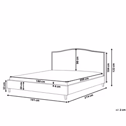 Bed Fabric MONTPELLIER 180 x 200 cm (EU Super King) LED White