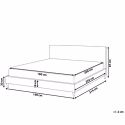 Bed with LED Fabric FITOU 180 x 200 cm (EU Super King) Black
