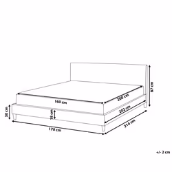 Bed with LED Fabric FITOU 160 x 200 cm (EU King Size) Black
