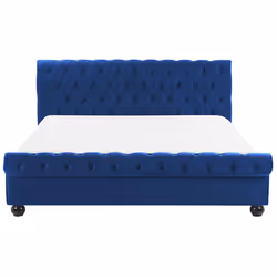 Bed Velvet AVALLON 180 x 200 cm (EU Super King) Navy Blue