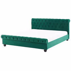 Bed Velvet AVALLON 180 x 200 cm (EU Super King) Emerald Green