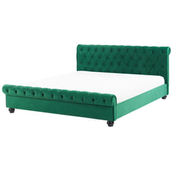 Bed Velvet AVALLON 180 x 200 cm (EU Super King) Emerald Green