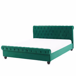 Bed Velvet AVALLON 160 x 200 cm (EU King Size) Emerald Green