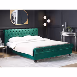 Bed Velvet AVALLON 160 x 200 cm (EU King Size) Emerald Green